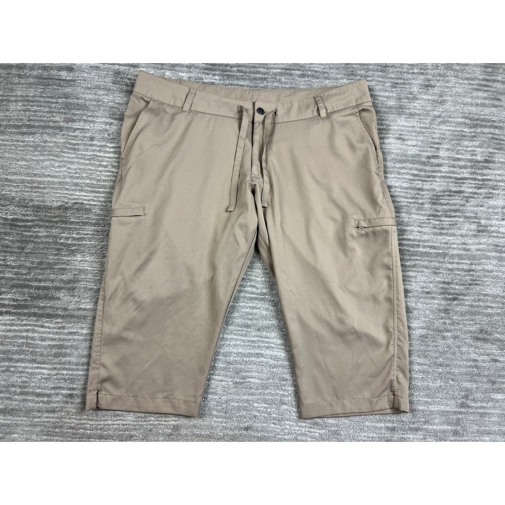Magellan Outdoors Capri Pants Women XL Tan SGMGWF6507 Cargo Hiking Drawstring